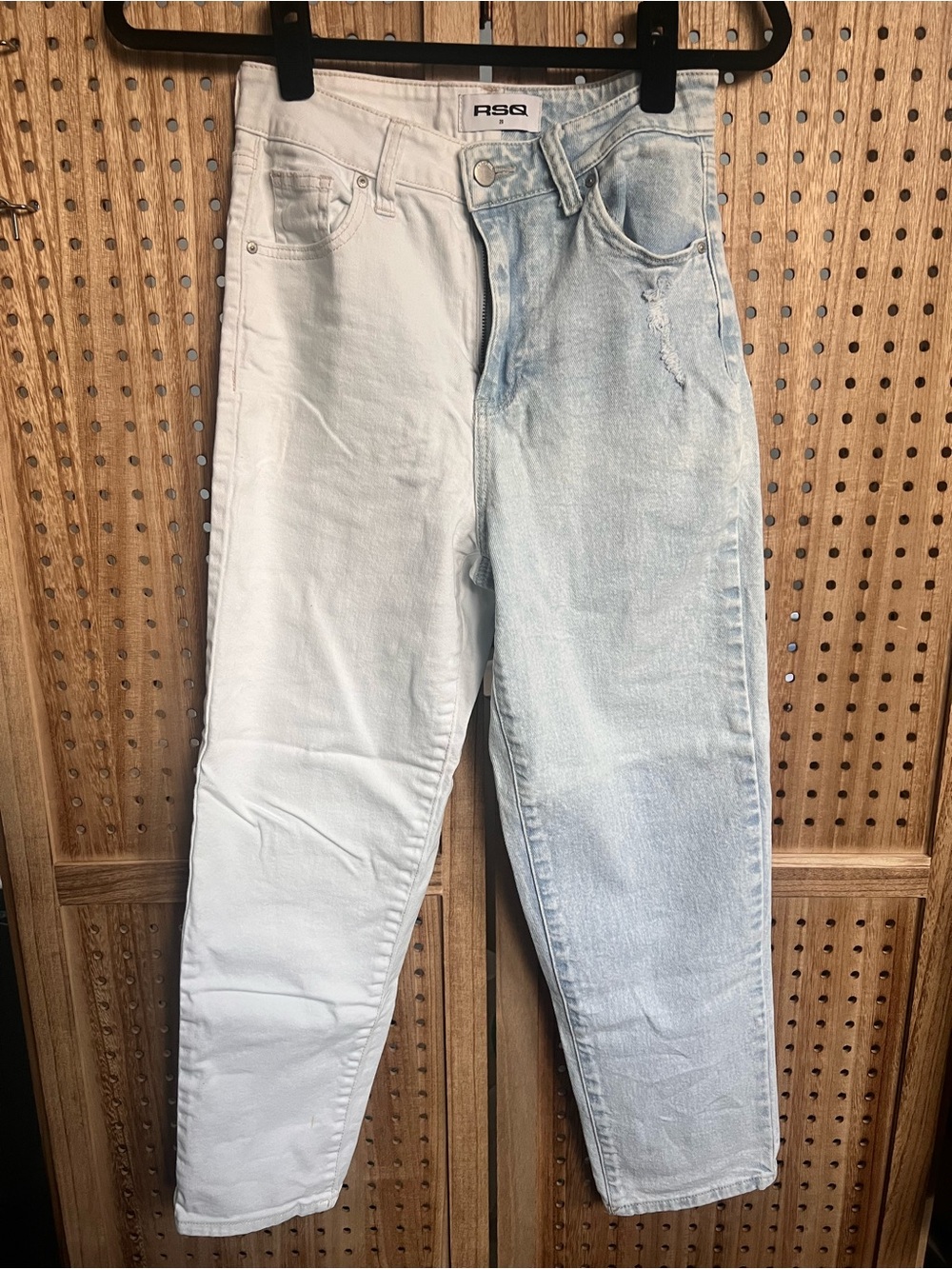 RSQ Two Tone Color Block High Rise Straight Leg Jeans Sz 26